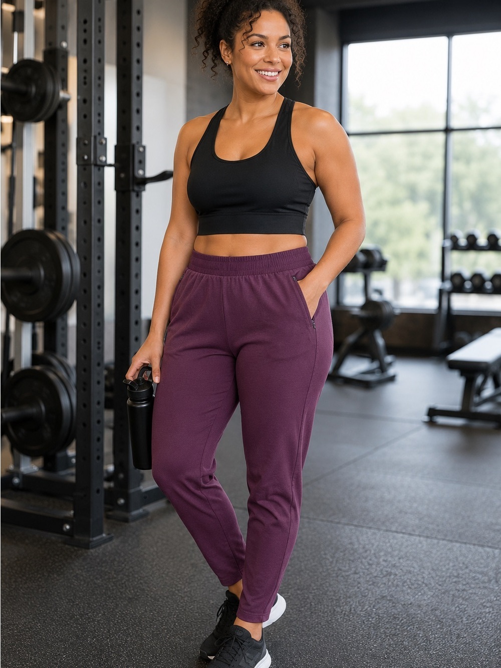 Athleta Venice Pintuck Pants Plum Purple Stretch Travel Jogger Pants Women’s M